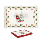 Karácsonyi porcelán kínáló tálca 35x23,5 cm Nostalgic Christmas Time
