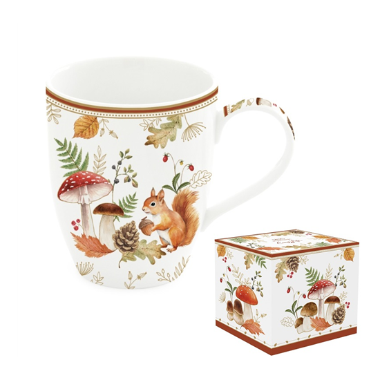 Őszi mintás porcelán bögre 350 ml díszdobozban Autumn Breeze
