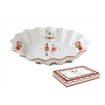 Karácsonyi porcelán ovális kínáló tálca díszdobozban Magie de Noel