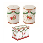 Karácsonyi porcelán só-borsszóró szett 7 cm díszdobozban Magie de Noel