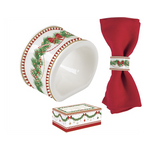 Karácsonyi porcelán szalvétagyűrű 4 db-os szett díszdobozban Magie de Noel