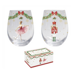 Karácsonyi üveg pohár 500 ml 2db-os szett Magie de Noel díszdobozban