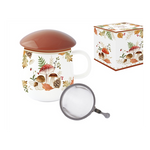 Őszi mintás porcelán szűrős bögre tetővel gombaformájú 450 ml Autumn Breeze