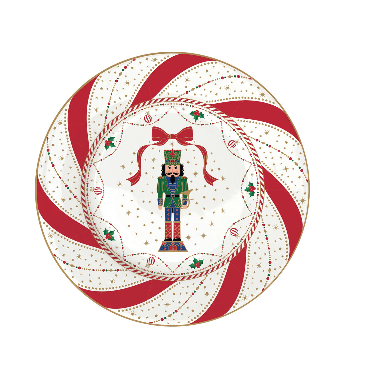 Karácsonyi diótörő porcelán desszertes tányér 4 db szett Nutracker Twist