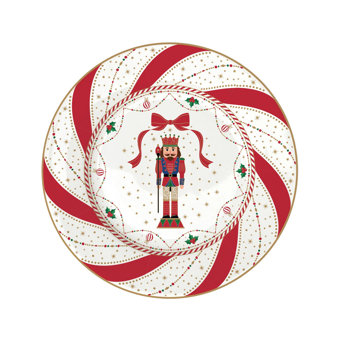 Karácsonyi diótörő porcelán desszertes tányér 4 db szett Nutracker Twist