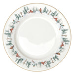 Porcelán karácsonyi lapostányér Chalet síelés motívummal