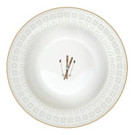 Porcelán karácsonyi mélytányér Chalet síelés motívummal