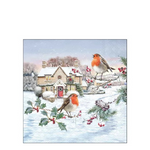 Karácsonyi szalvéta – Birdy village, 25x25 cm, 20 db-os