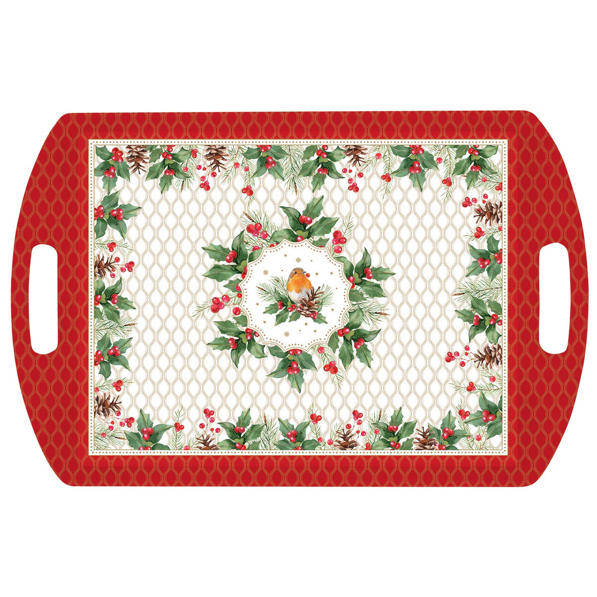 Karácsonyi műanyag nagy konyhai tálca Christmas Berries