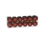 Karácsonyfagömb dobozban, glitteres 3 cm (24 db-os szett) – piros, glitteres, műanyag