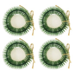 Karácsonyfadísz – koszorú üdvözlőkártyával 2x8 cm (4 db-os szett) – zöld, műanyag