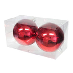 Nagy piros karácsonyi gömb dísz 18 cm 2 db szett