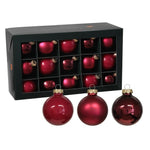 Karácsonyi üveg gömb dísz 30 db szett vegyes piros árnyalatok