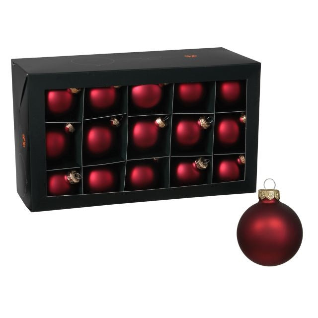 Karácsonyi üveg gömb dísz 30 db szett piros egyféle