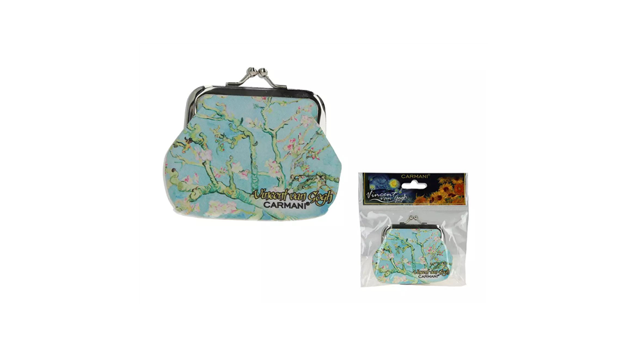 Műbőr pénztárca 9x7,5x2cm Van Gogh Mandulavirágzás