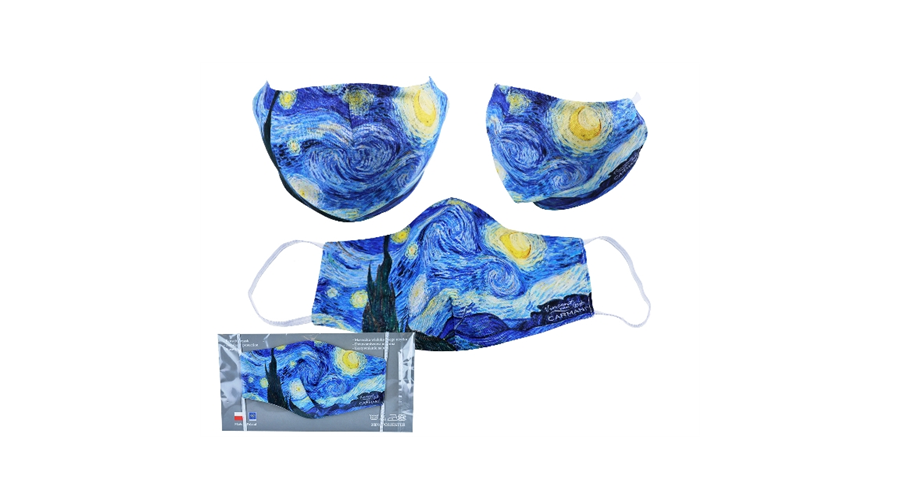 Textilmaszk 18,5x13,5cm polyesterVan Gogh Csillagos éj (nem orvosi célra)