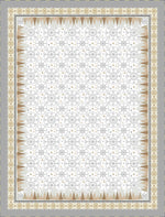Karácsonyi asztalterítő – Modern karácsony minta, 137×240 cm, gobelin, arany lurex