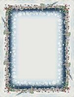 Karácsonyi asztalterítő – Frosty karácsonyi hóemberes minta, 137×240 cm, gobelin, ezüst lurex