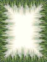 Karácsonyi asztalterítő – Golden forest fenyőfás minta, 137×240 cm, gobelin, arany lurex