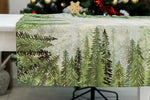Karácsonyi asztalterítő – Golden forest fenyőfás minta, 96×100 cm, gobelin, arany lurex
