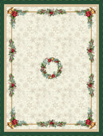 Karácsonyi asztalterítő – Bells csengős minta, 137×240 cm, gobelin, arany lurex