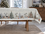 Karácsonyi asztalterítő – Golden deer arany szarvasos minta, 137×240 cm, gobelin, ezüst lurex