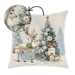 Karácsonyi díszpárnahuzat Golden deer arany szarvasos, 45×45 cm – gobelin, ezüst lurexszel