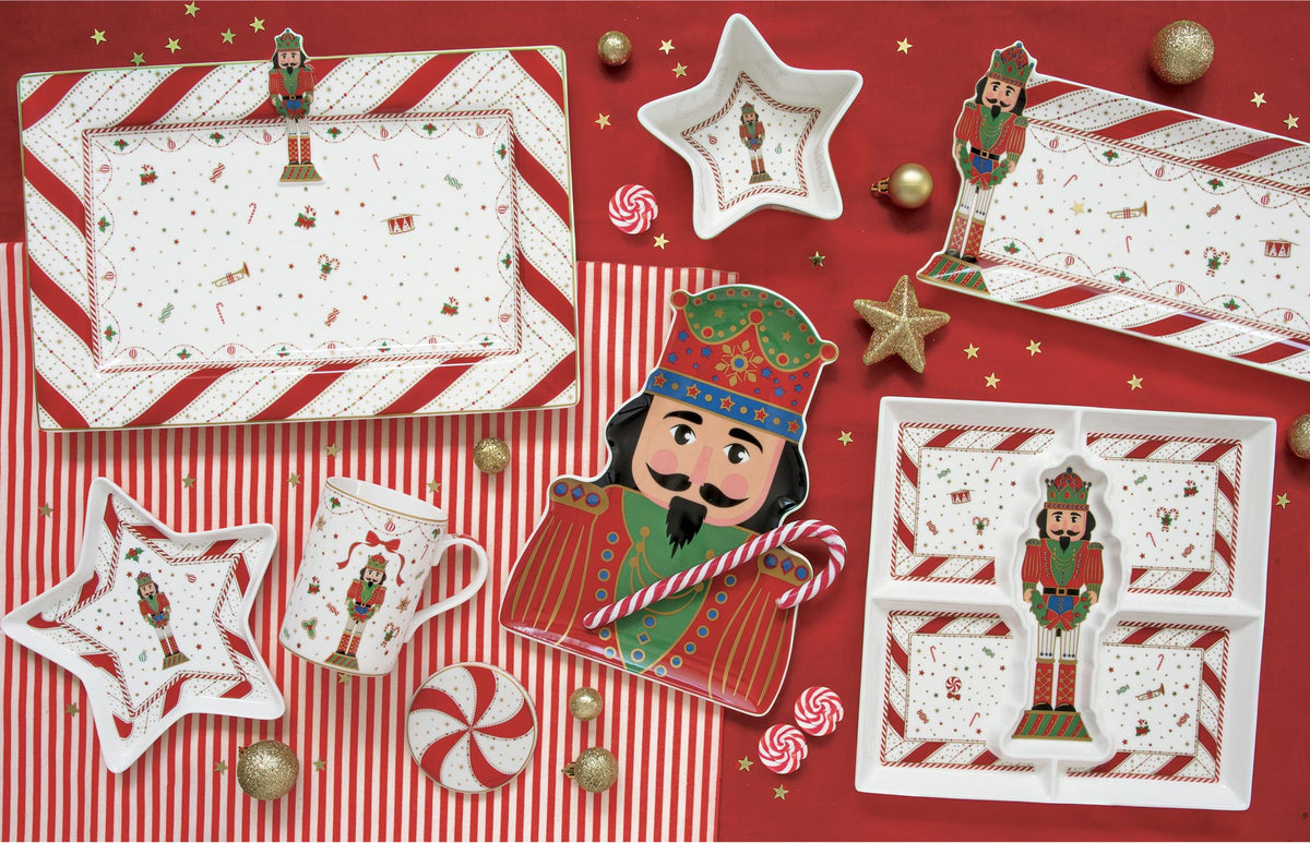 Karácsonyi diótörő porcelán lapostányér Nutracker Twist