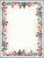 Karácsonyi asztalterítő – Pink diótörős minta, 137×180 cm, gobelin, lurex nélkül