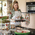 Karácsonyi pamut mézeskalács mintás konyhai kötény Gingerbread cookies