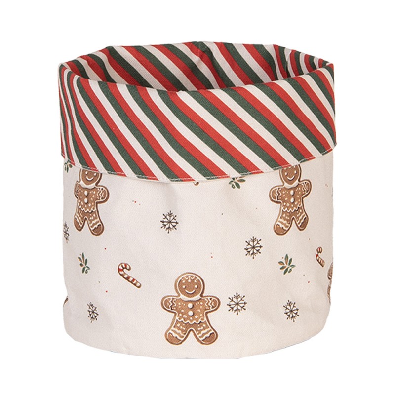 Mézeskalács babás karácsonyi pamut kenyérkosár 15x16 cm