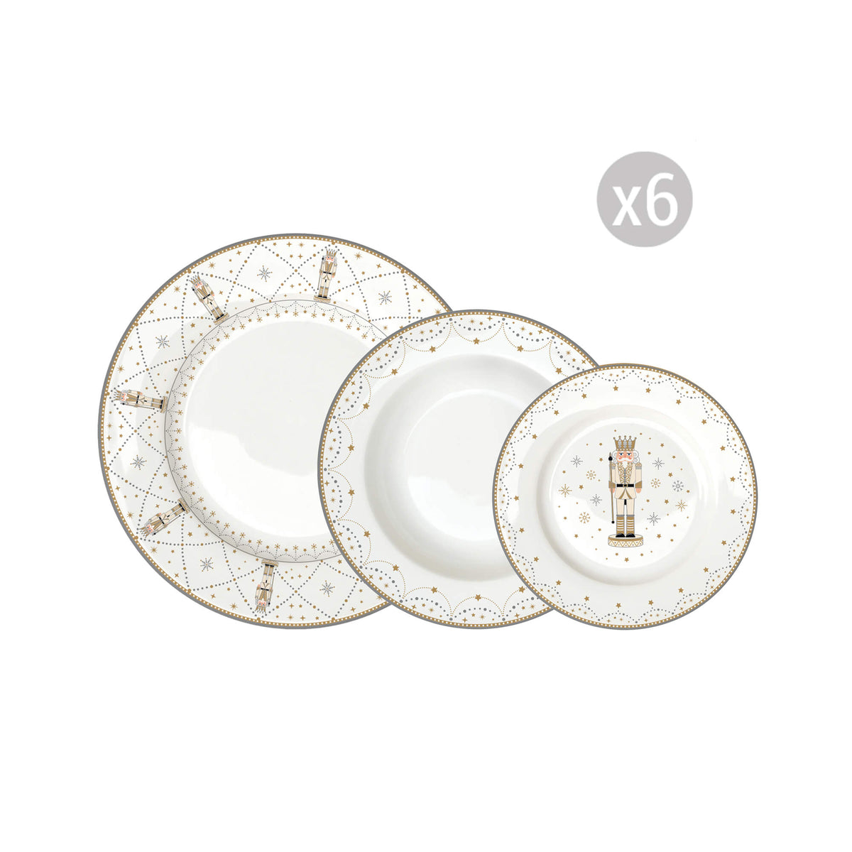 18 részes porcelán karácsonyi étkészlet Royal Nutcracker