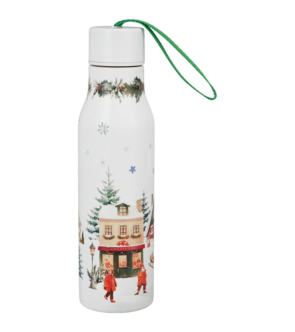 Karácsonyi falucskás duplafalú rozsdamentes acél termosz 0,5 l – Christmas Village