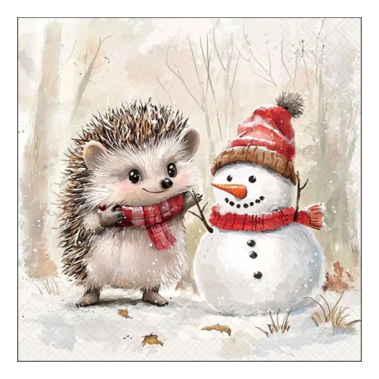 Karácsonyi szalvéta – Spike and Frosty, 33x33 cm, 20 db-os