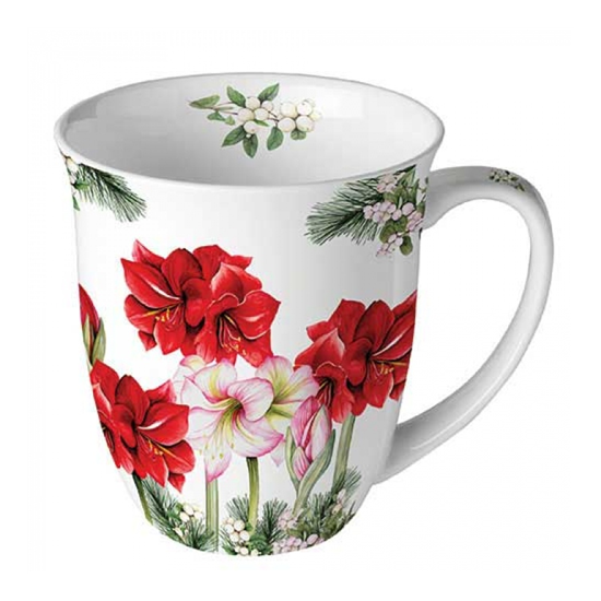 Blooming amaryllis white karácsonyi porcelán bögre 0,4l