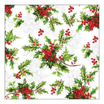 Karácsonyi szalvéta Ilex all over 33x33 cm 20 db-os