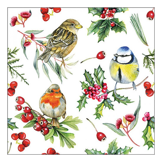 Karácsonyi szalvéta Birds in Winter 33x33 cm 20 db-os
