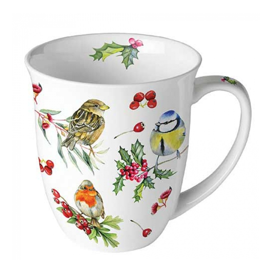 Birds in Winter karácsonyi porcelán bögre 0,4l