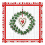 Karácsonyi szalvéta Heart in wreath 33x33 cm 20 db-os