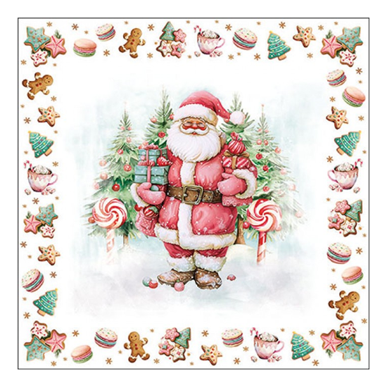 Karácsonyi szalvéta Santa sweets 33x33 cm 20 db-os
