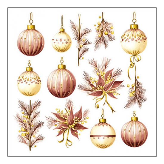 Karácsonyi szalvéta Hanging decorations bordeaux 33x33 cm 20 db-os