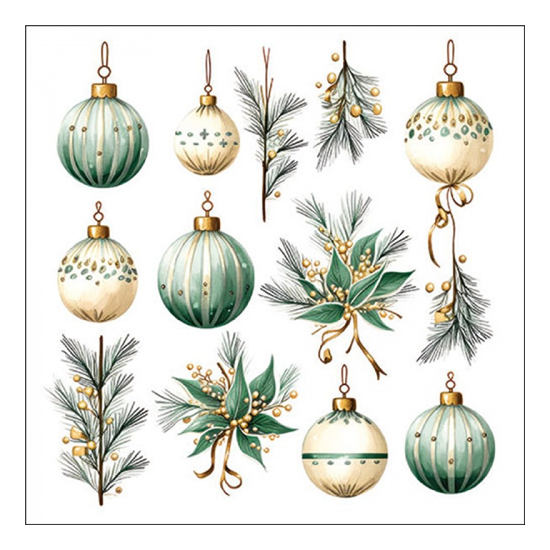 Karácsonyi szalvéta Hanging decorations green 33x33 cm 20 db-os