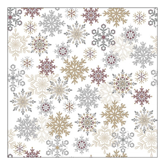 Karácsonyi szalvéta Snowflakes all over white 33x33 cm 20 db-os