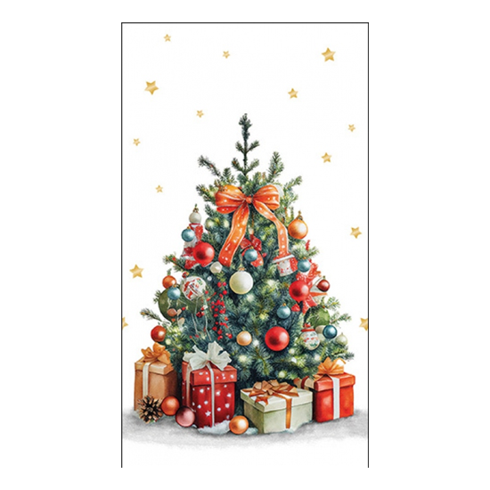Karácsonyi szalvéta Decorated Christmas tree 33x40 cm 15 db-os