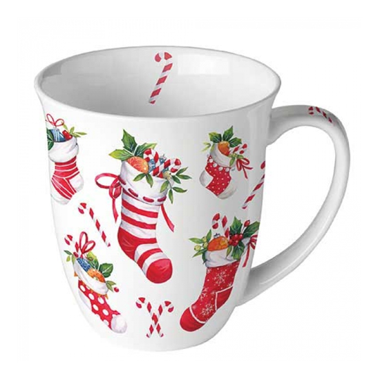 X-mas stockings white karácsonyi porcelán bögre 0,4l