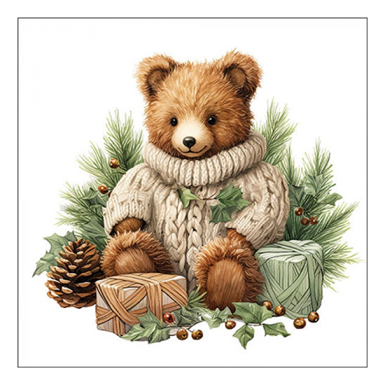 Karácsonyi szalvéta Cuddle bear 33x33 cm 20 db-os