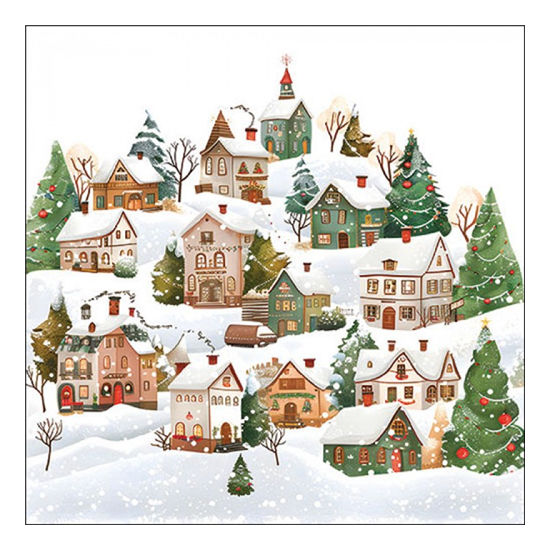 Karácsonyi szalvéta Winter village 33x33 cm 20 db-os