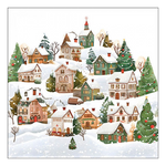 Karácsonyi szalvéta Winter village 33x33 cm 20 db-os