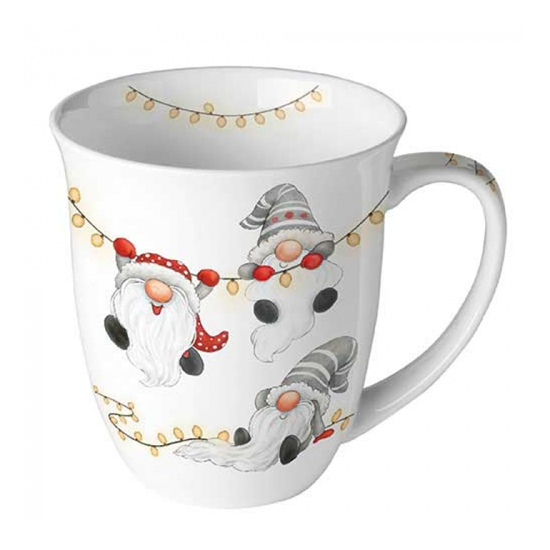 Gnomes on the light chain white karácsonyi porcelán bögre 0,4l