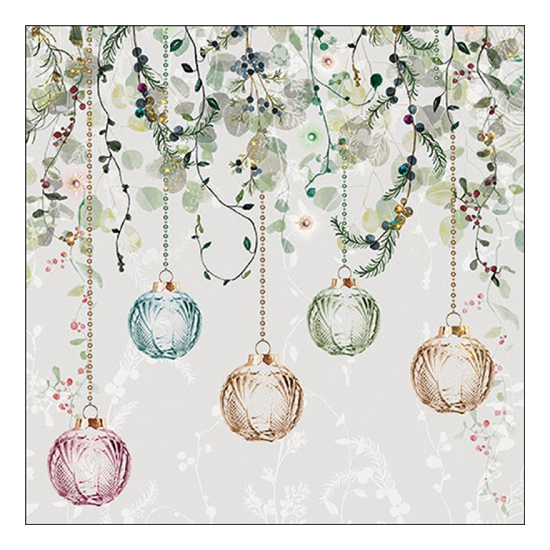 Karácsonyi szalvéta Floral Christmas grey 33x33 cm 20 db-os